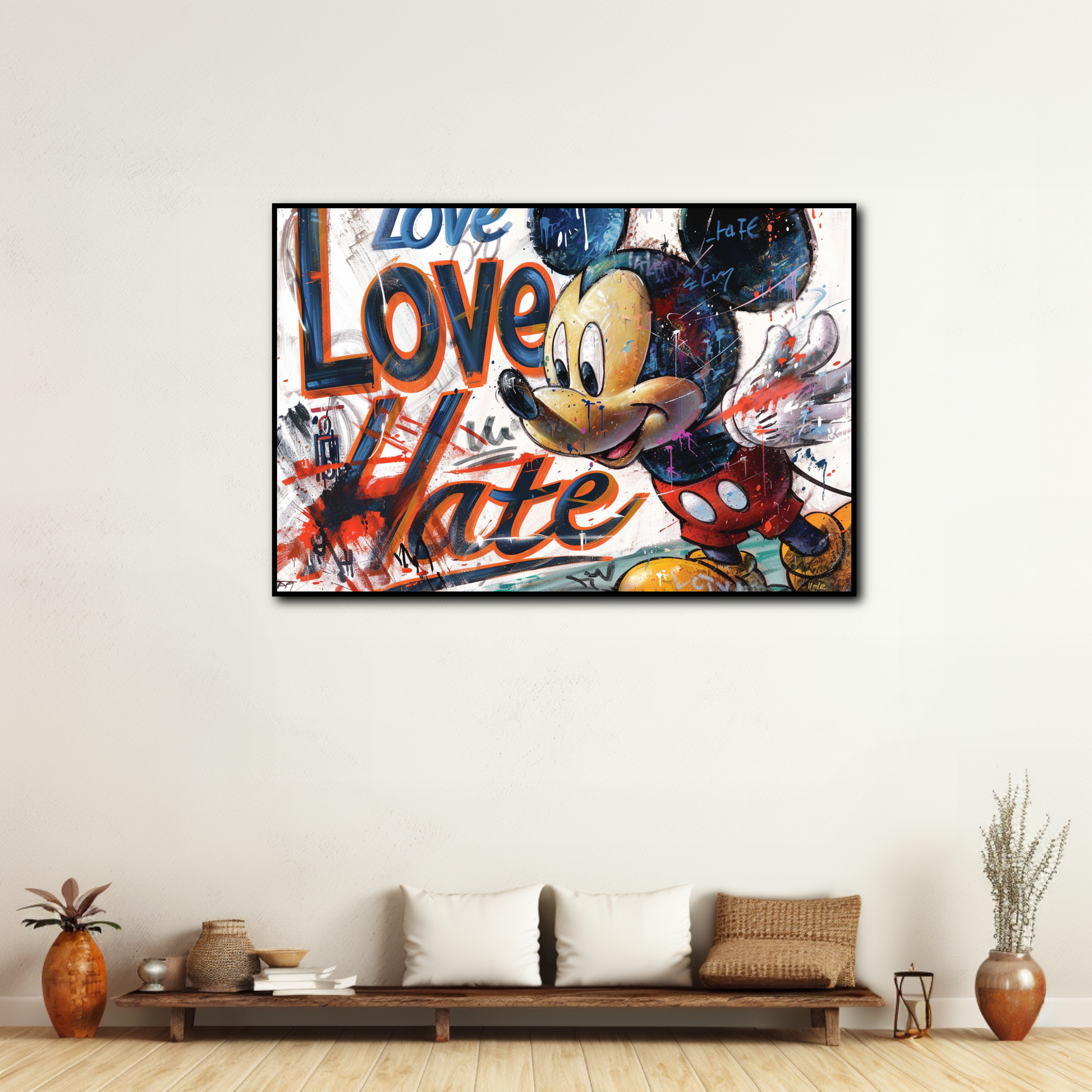 Tableau Street Art Mickey Love Hate