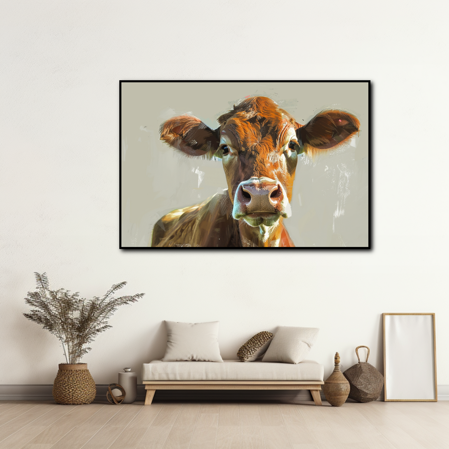 Peinture Vache Curieuse