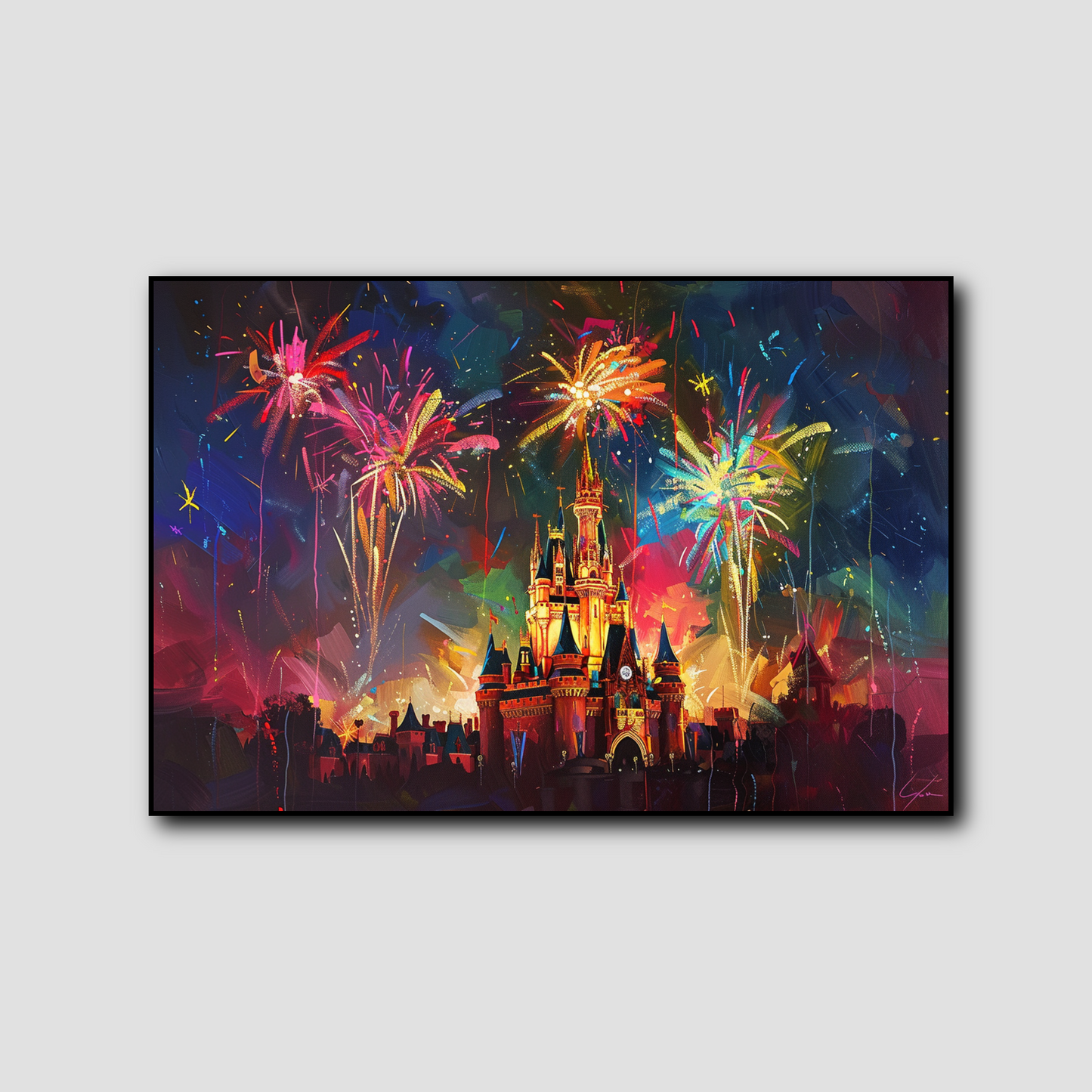 Tableau Château Disney Feu d'Artifice