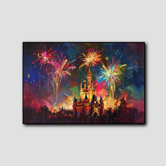 Tableau Château Disney Feu d'Artifice