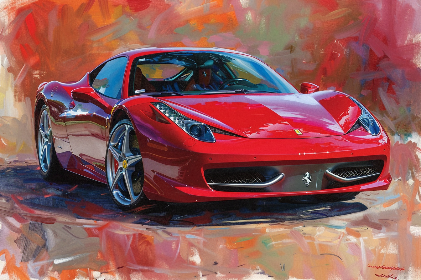 Tableau Ferrari Fond Abstrait