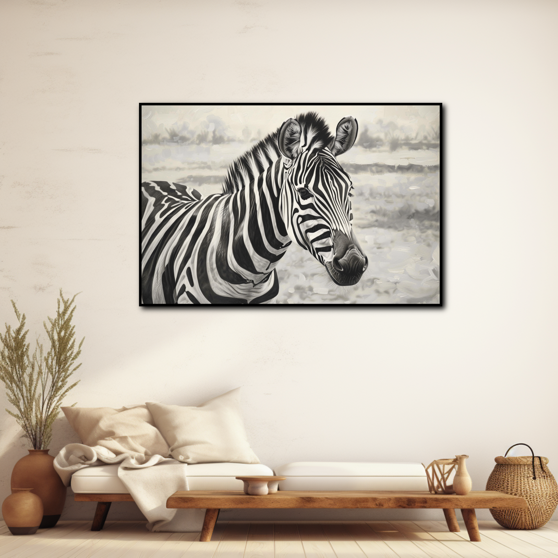 Tableau Zebre Noir et Blanc