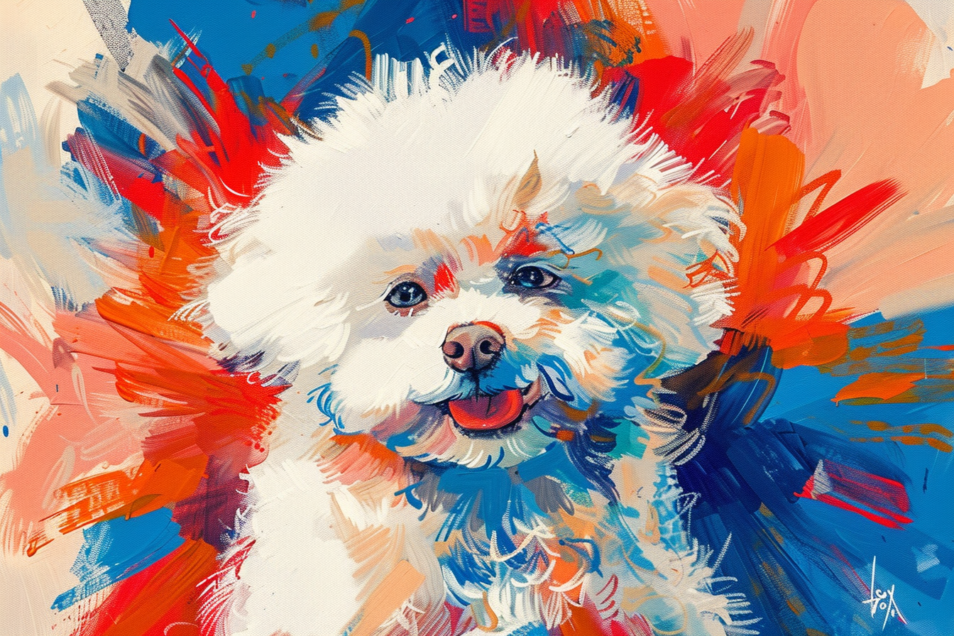 Tableau Chien Le Bichon Pop