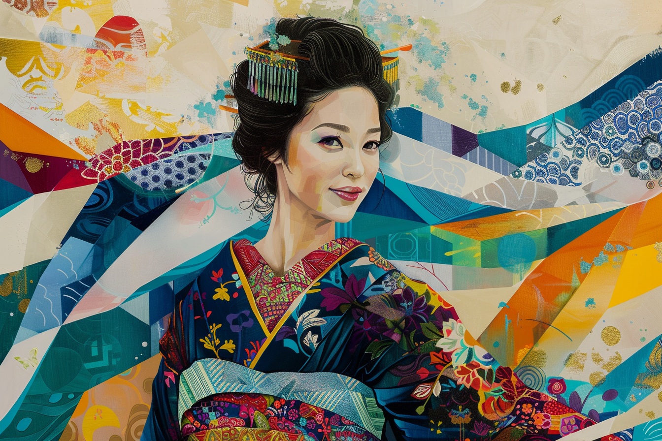 Tableau Japonais Moderne Geisha