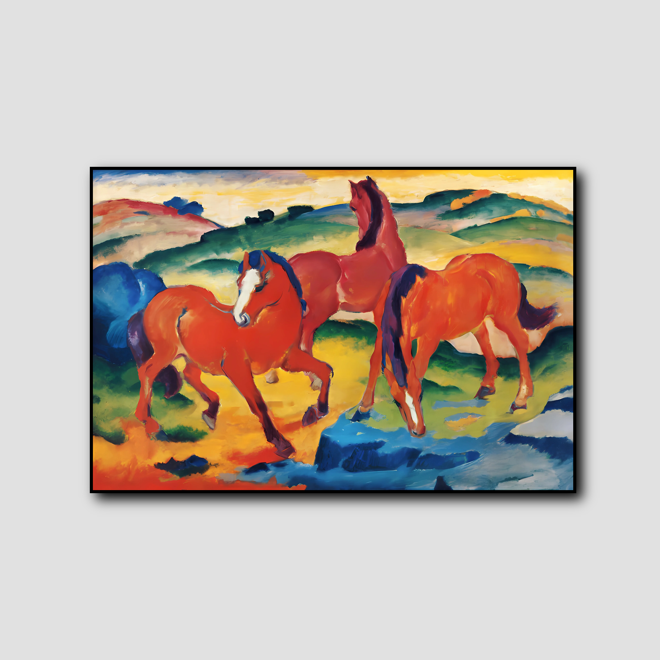 3 Chevaux Rouges Chevaux rouges - Franz Marc | LigneCreator