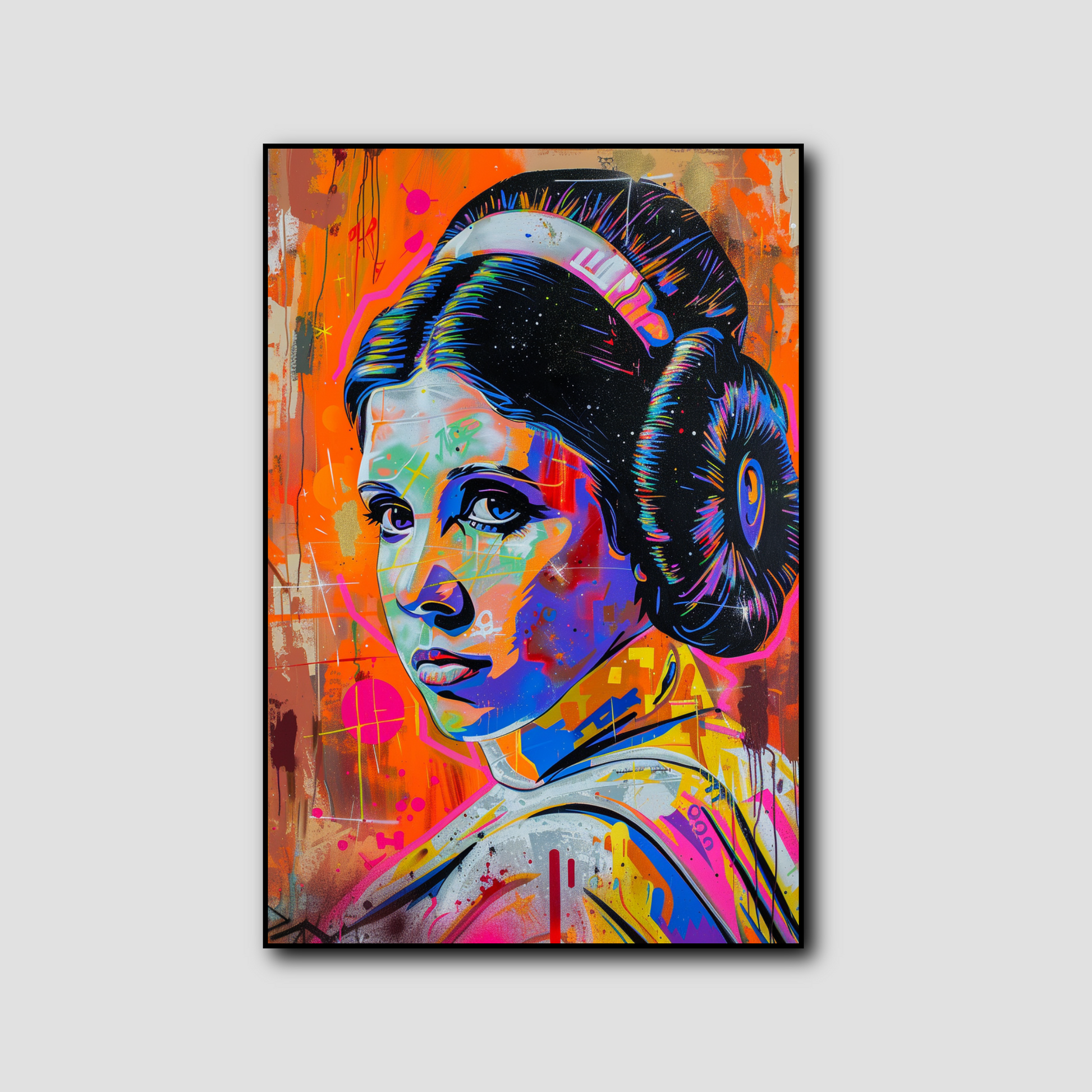 Tableau déco Star Wars Princesse Leia Street Art