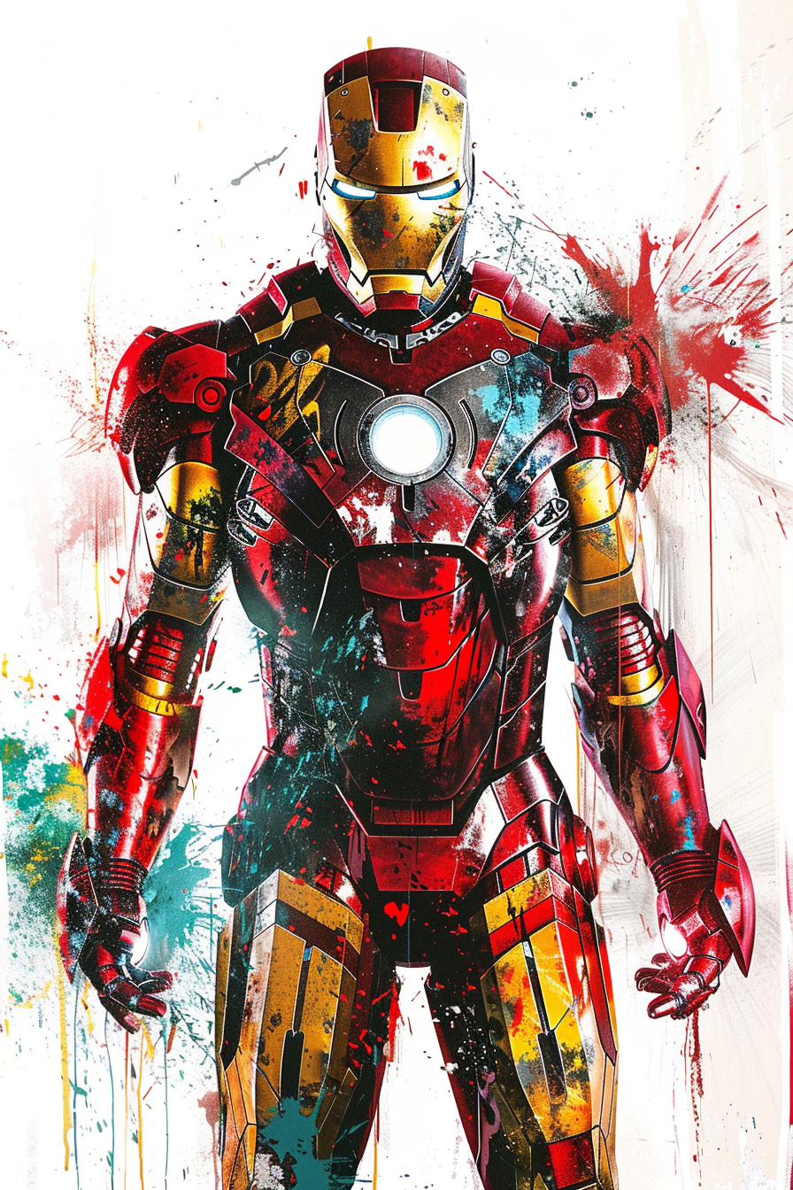 Tableau déco Iron Man peinture street art graffiti