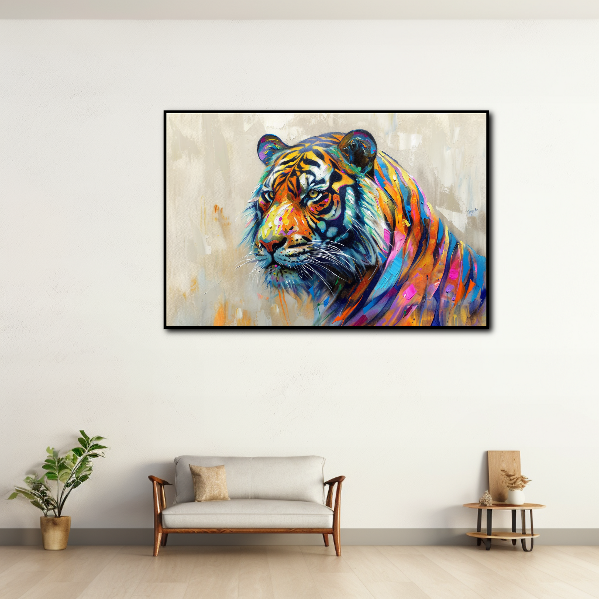 Tableau Tigre Multicolore