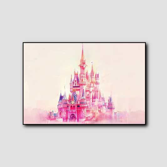 Tableau Château Disney Pink Castle