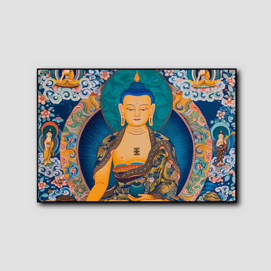 Peinture Tibétaine Bouddha Shakyamuni