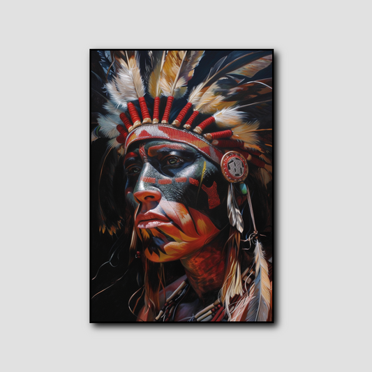 Tableau Indien Visage Peinture