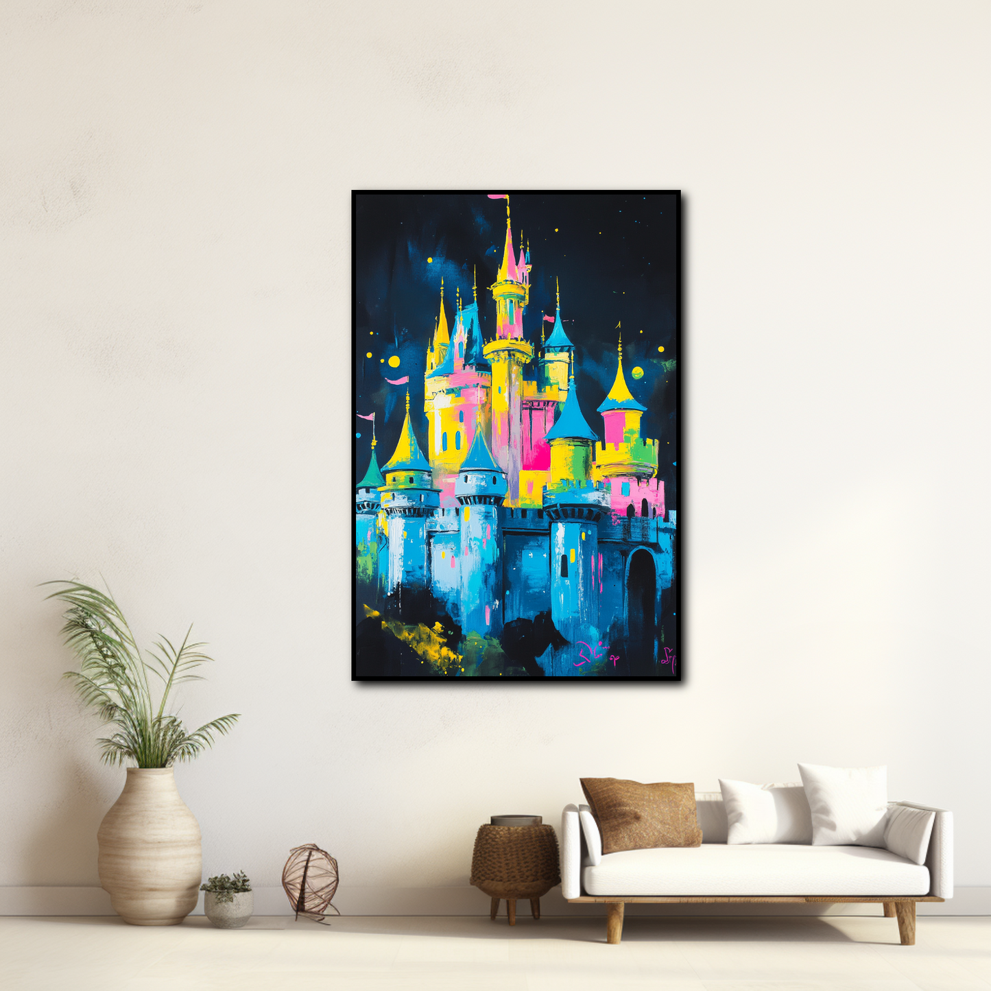 Tableau Château Disney Coloré