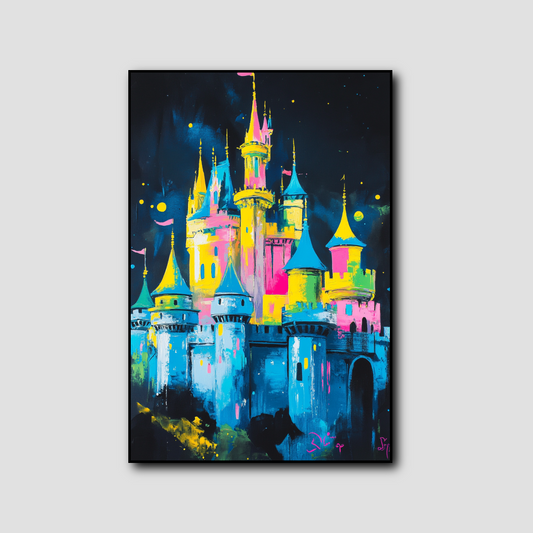 Tableau Château Disney Coloré