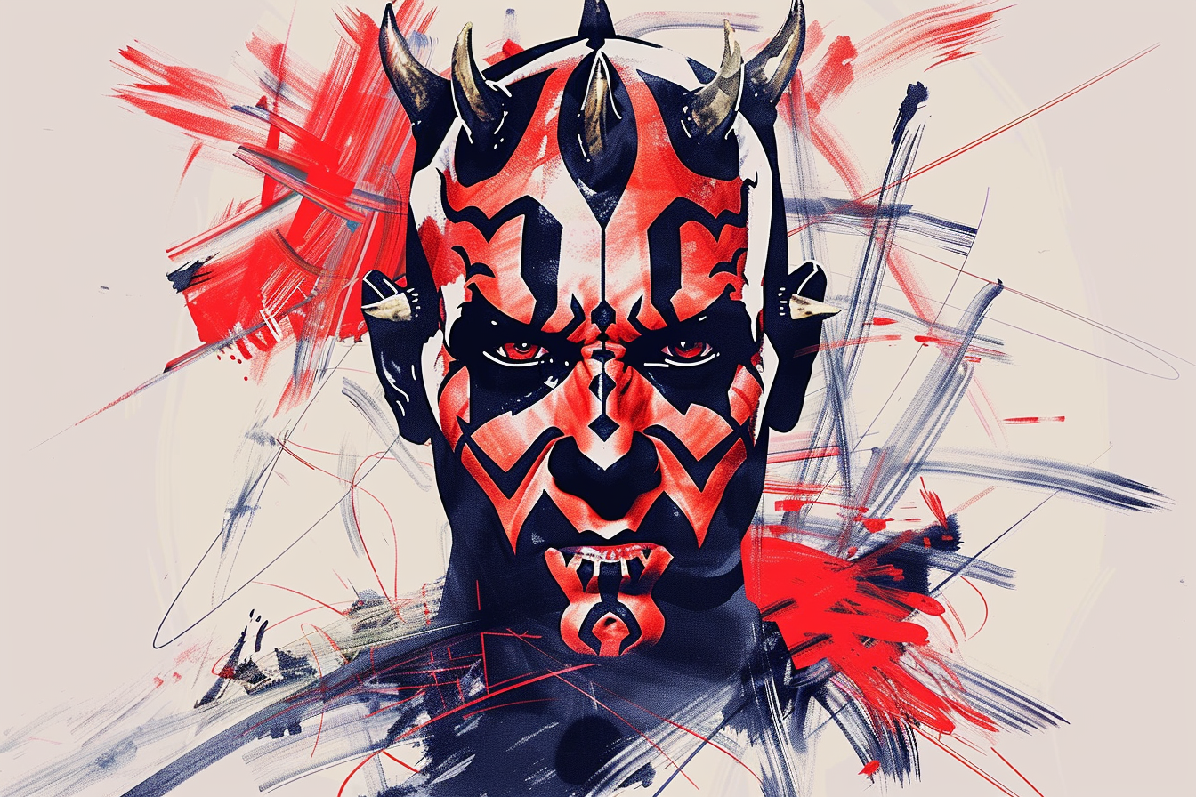 Tableau déco Dark Maul Star Wars Esquisse pop art