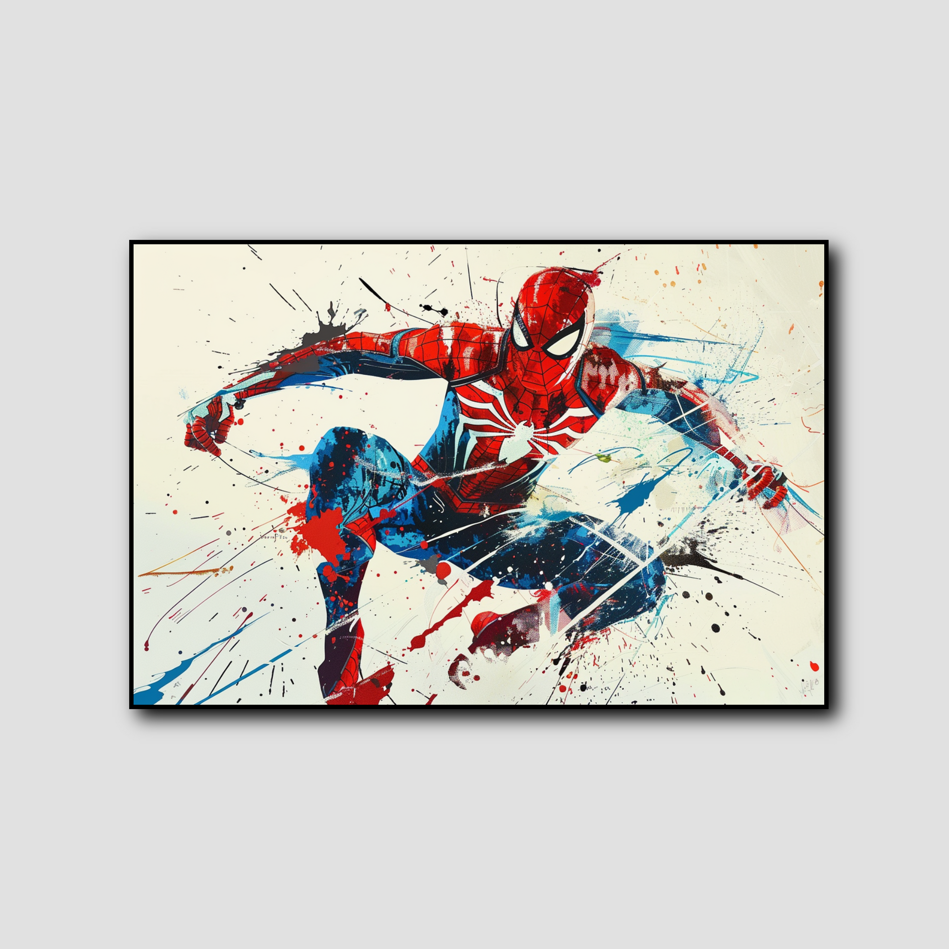 Tableau Spiderman jet de peinture Comics Marvel