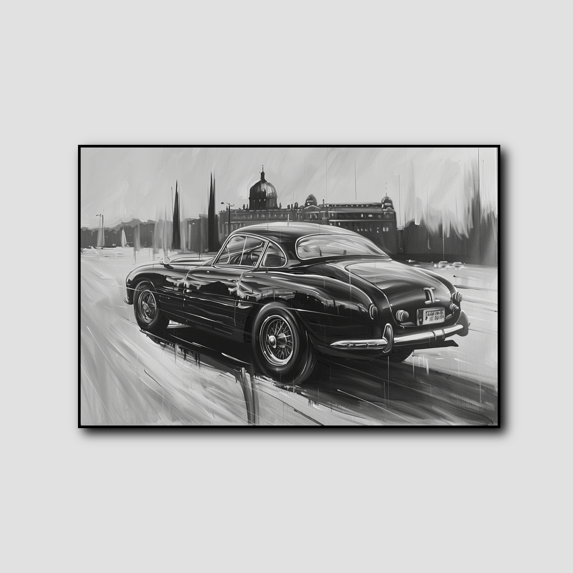 Tableau Voiture Vintage Noir et Blanc