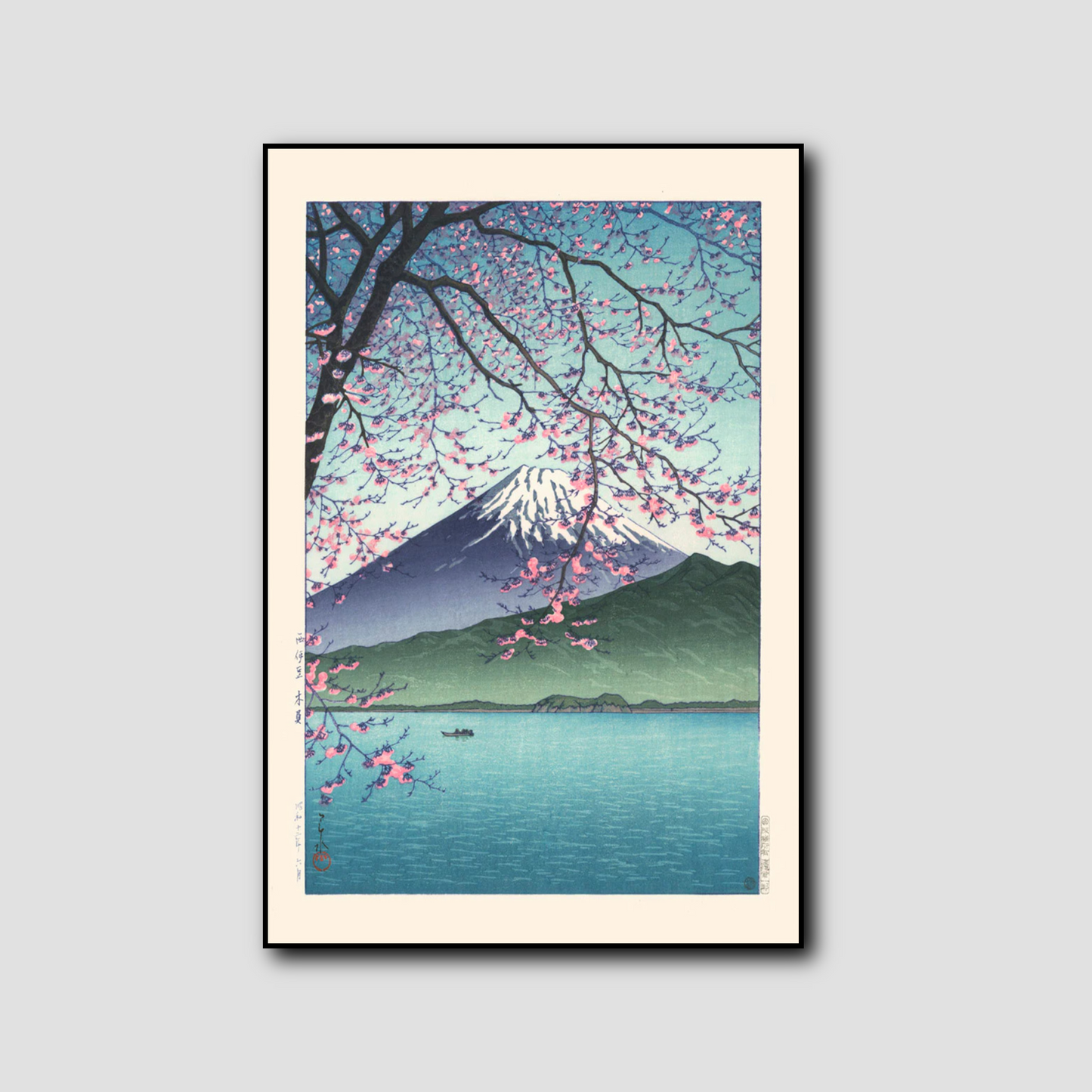 Tableau Hasui Printemps Mont Fuji 