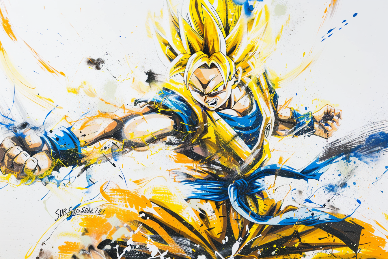 Tableau Son Goku Dragon Ball Z Street-art