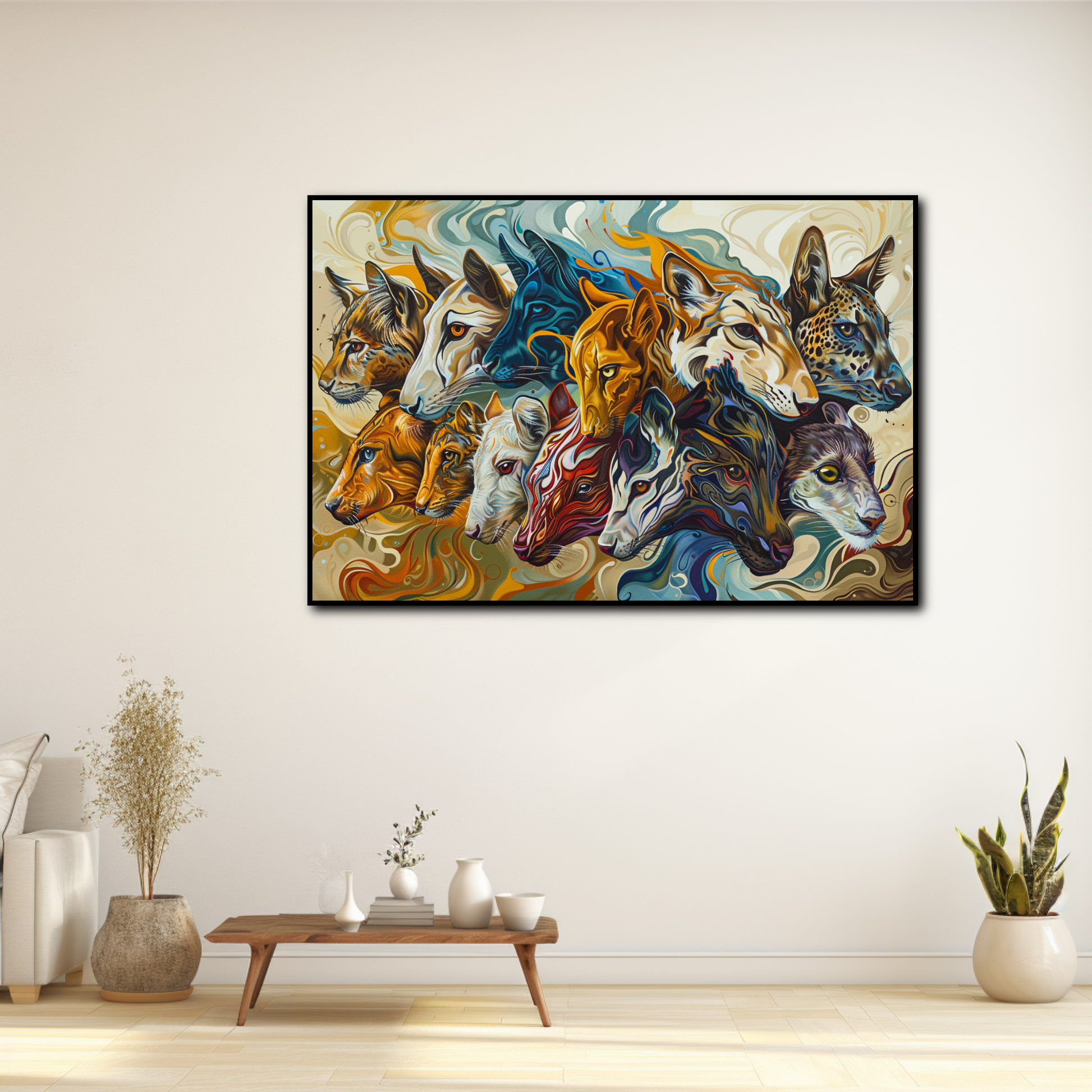 Tableau Avec Tête Animaux