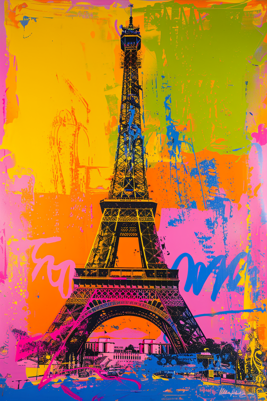 Tableau Tour Eiffel Coloré