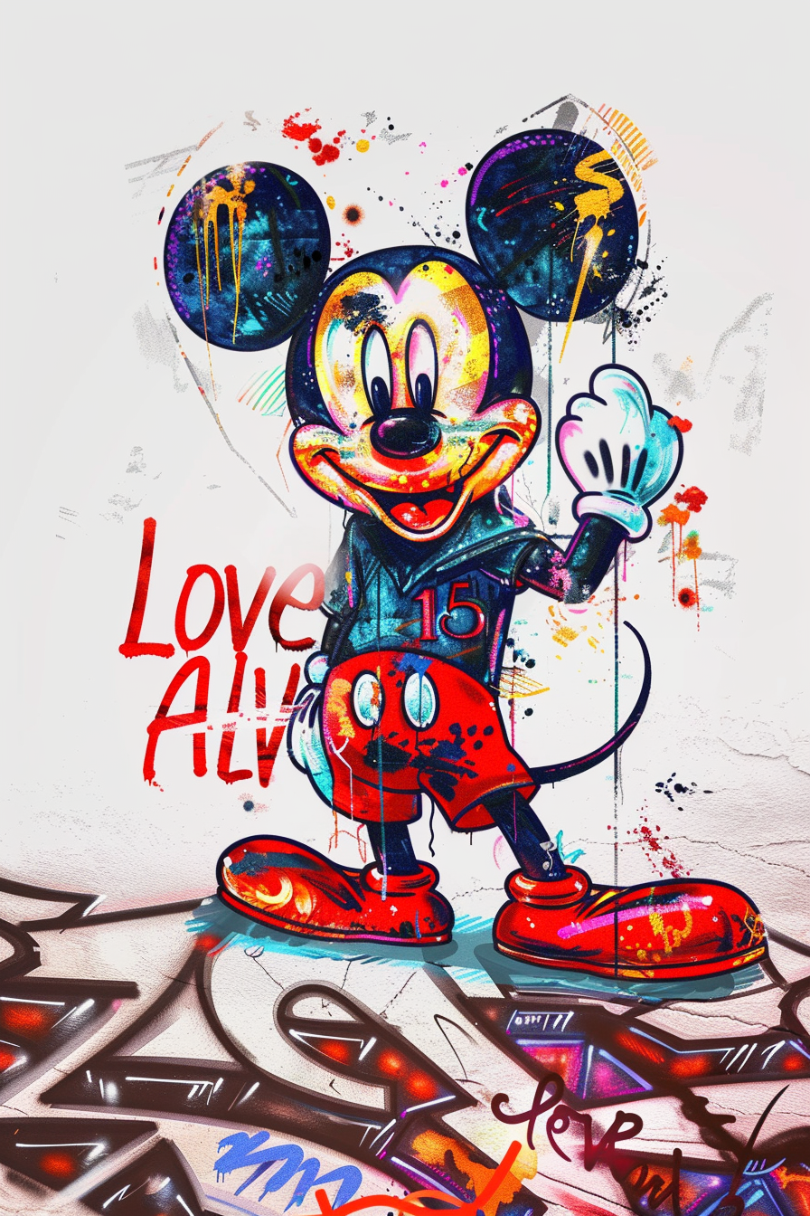 Tableau Street Art Mickey Love is All