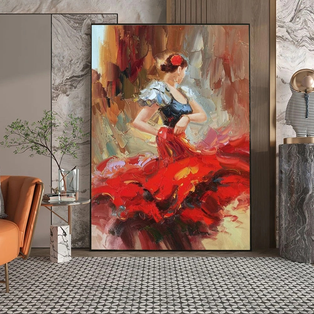 Tableau Danseuse Flamenco Abstrait-LigneCreator