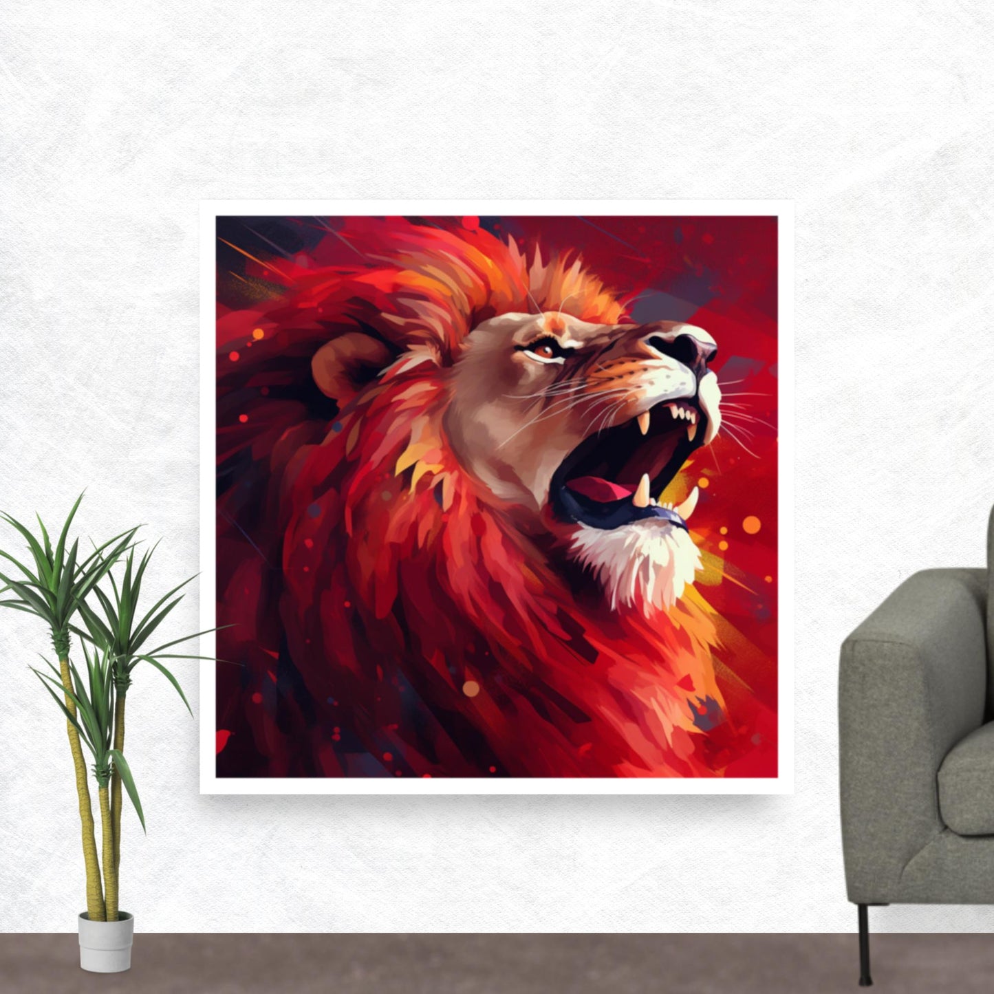 Tableau Lion Rouge-LigneCreator