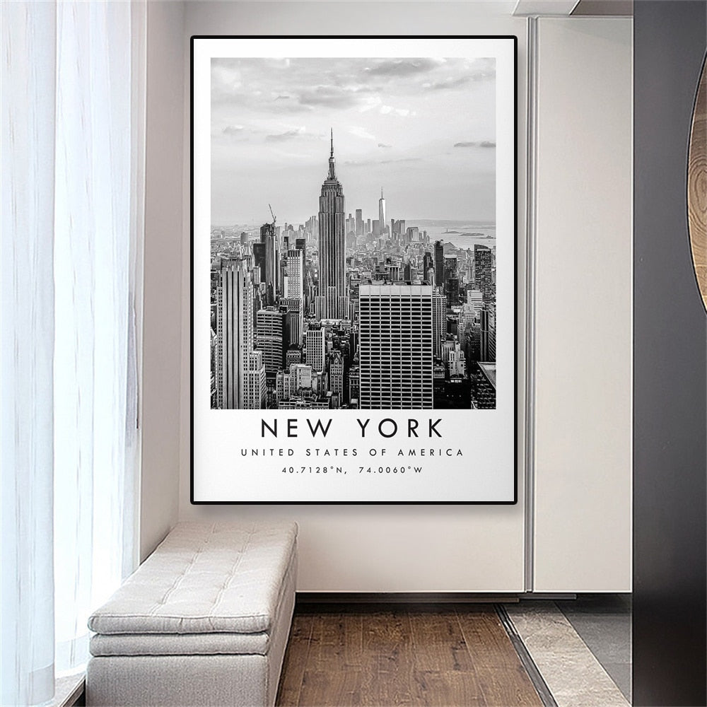 Tableau New York Noir et Blanc LigneCreator