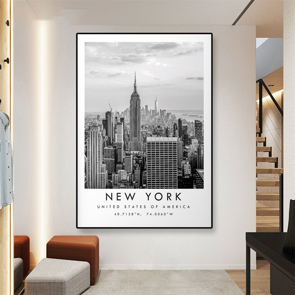 Tableau New York Noir et Blanc-LigneCreator