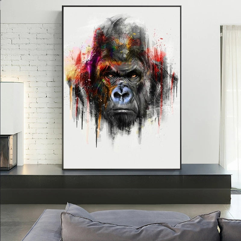 Tableau Pop Art Portrait Gorille