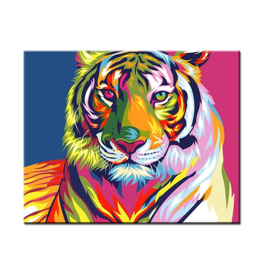 Tableau pop art visage tigre