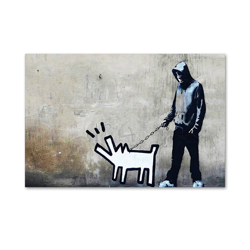 Tableau Street Art Banksy & Keith Haring-LigneCreator