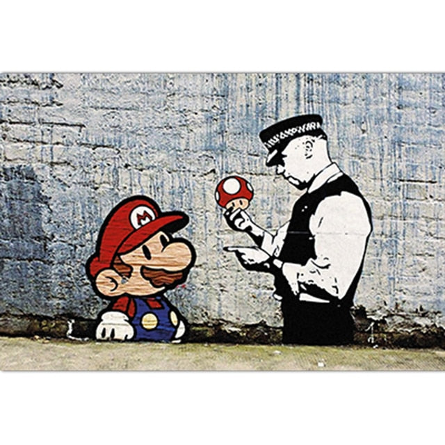 Tableau Street Art Banksy Mario-LigneCreator