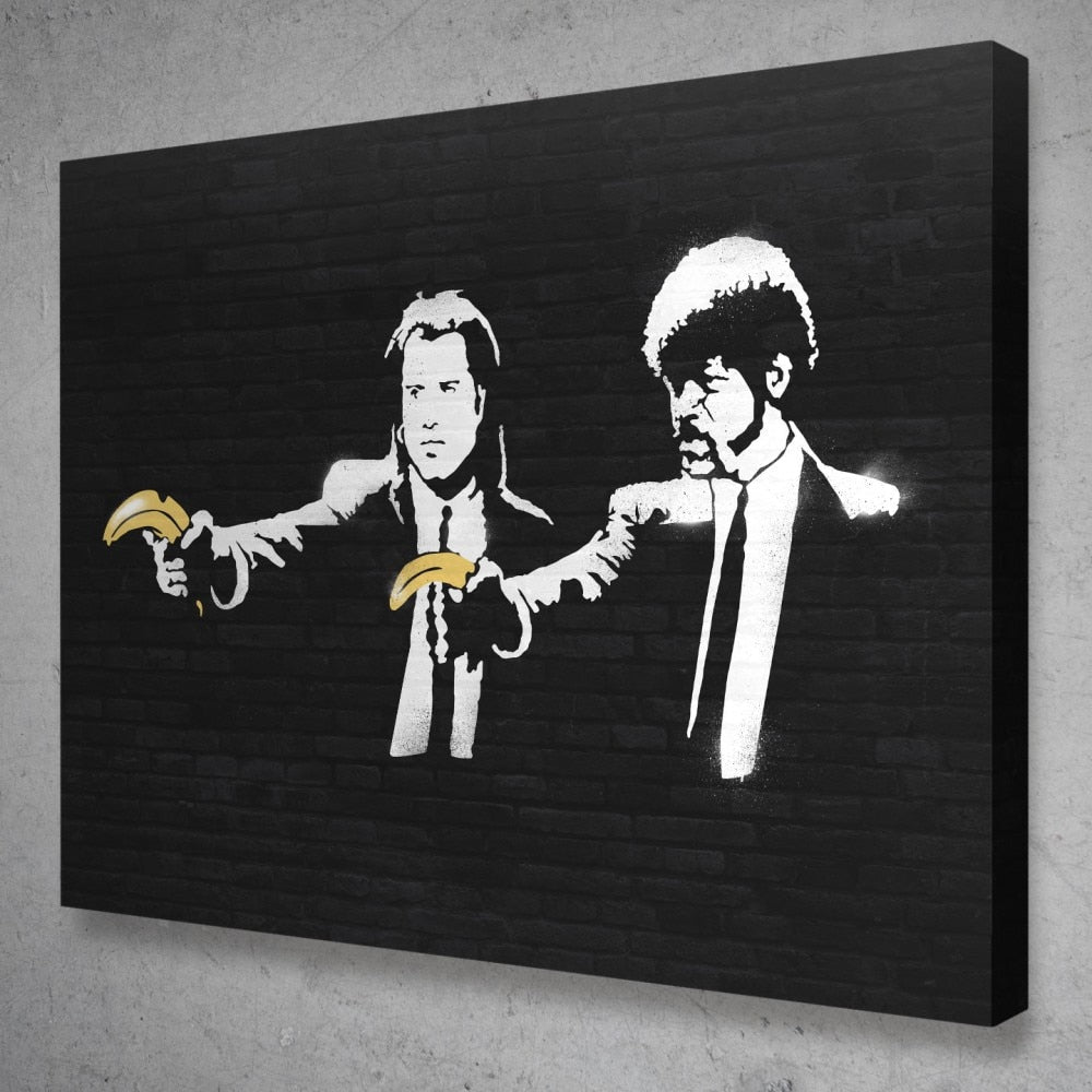 Tableau Street Art Banksy Pulp Fiction-LigneCreator