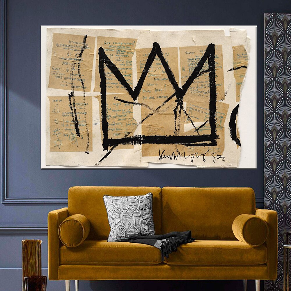 Tableau Street Art Basquiat Couronne-LigneCreator