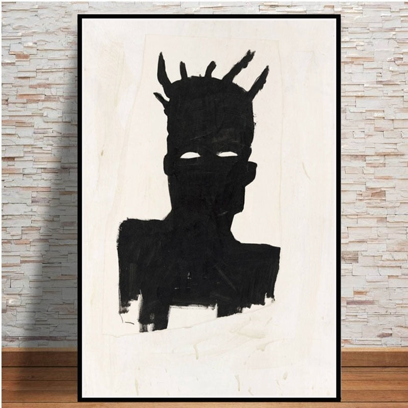 Tableau Street Art Basquiat Minimaliste-LigneCreator