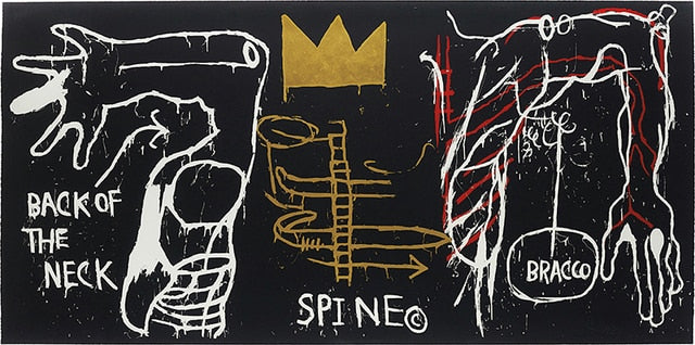 Tableau Street Art Basquiat Noir-LigneCreator