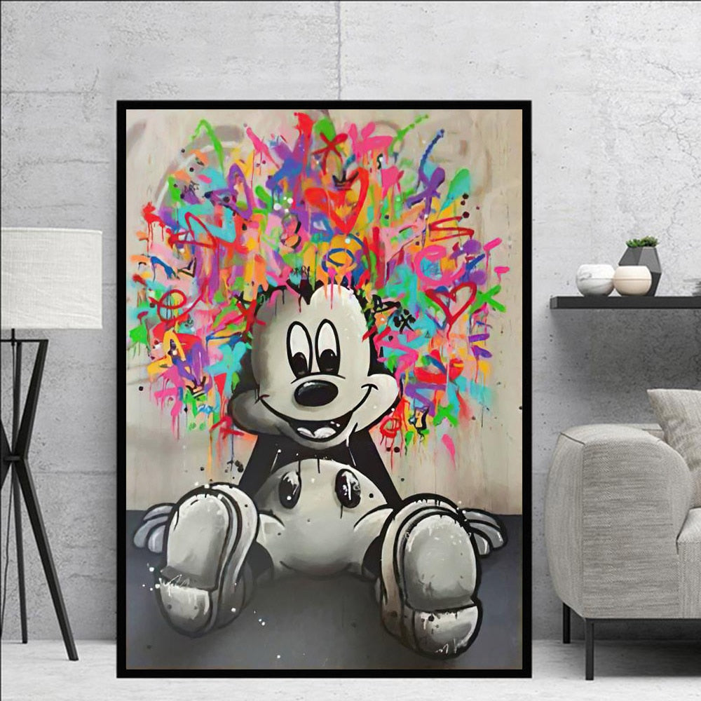 Tableau Street Art Mickey Mouse-LigneCreator