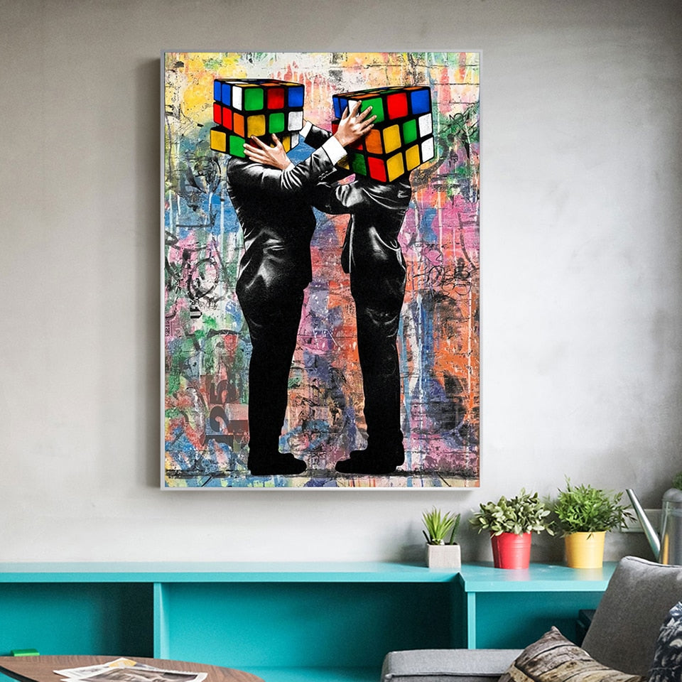 tableau Street Art Rubik's Cube-LigneCreator