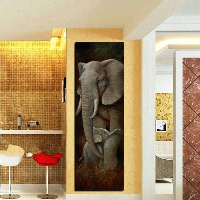 Tableau Vertical Éléphant