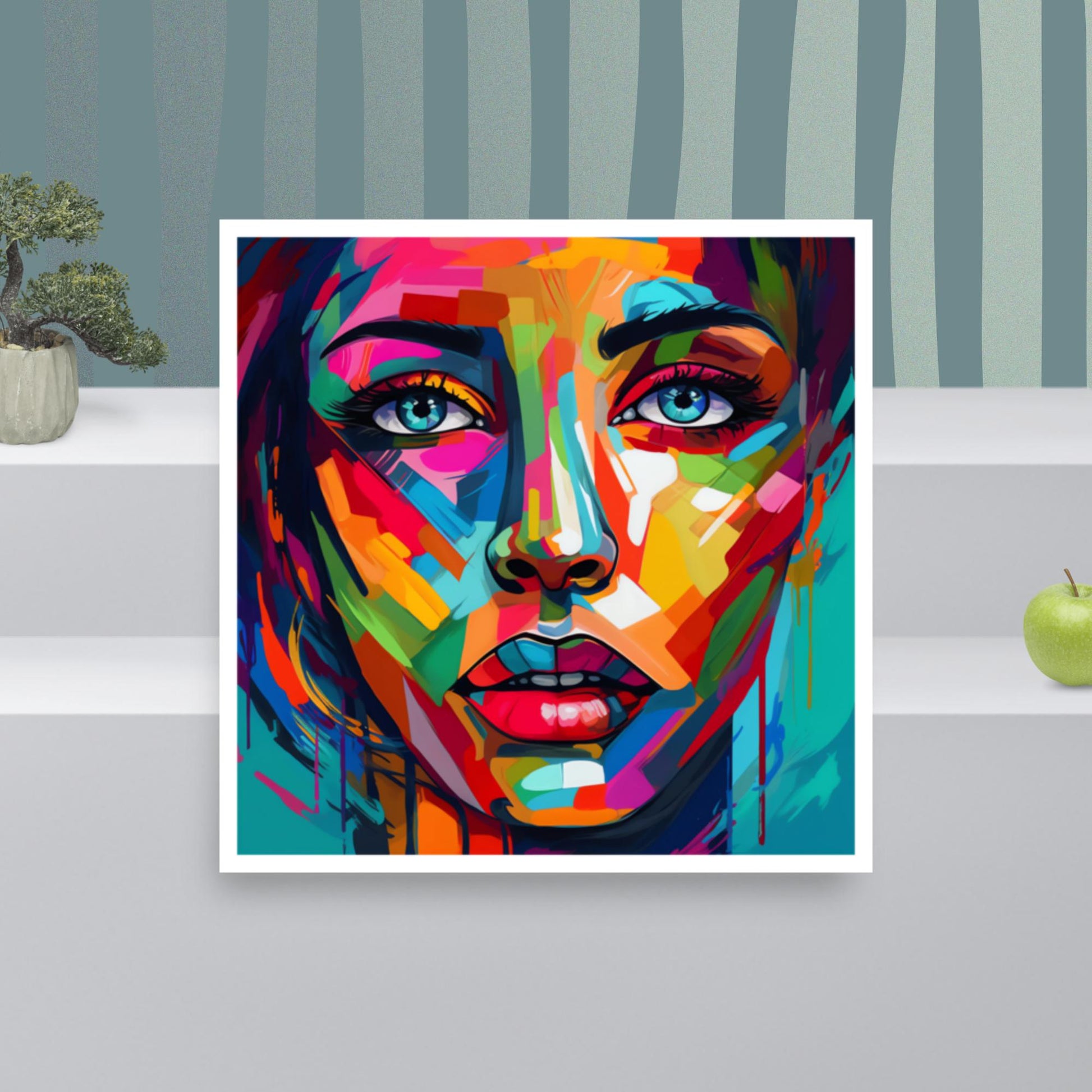 Tableau Visage Femme Pop Art-LigneCreator