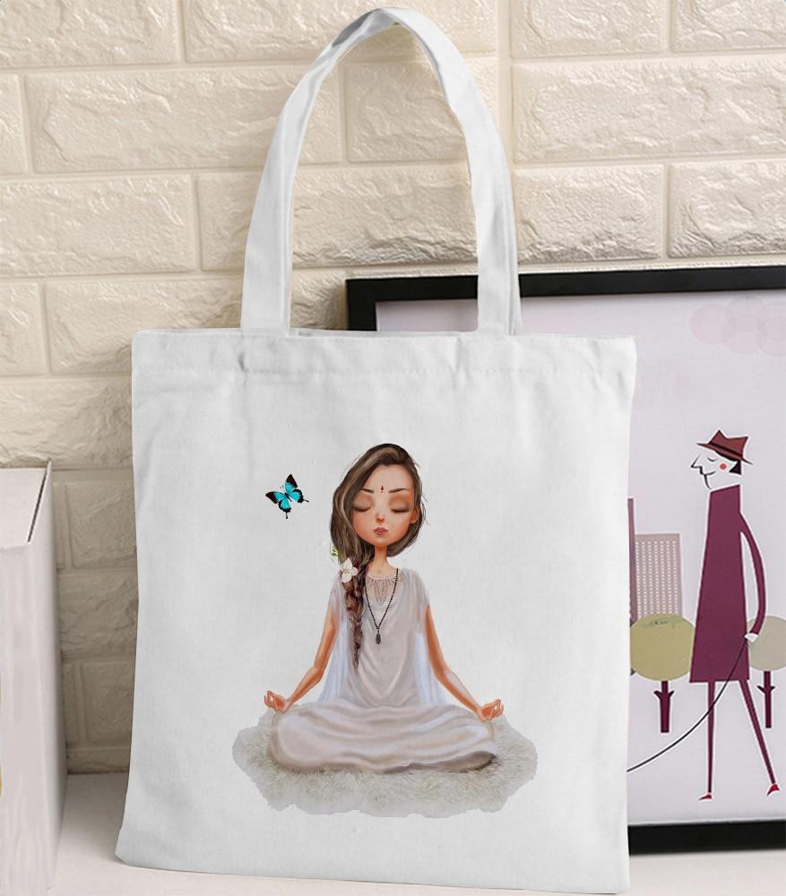 Tote-bag Art Illustration Fille Yoga