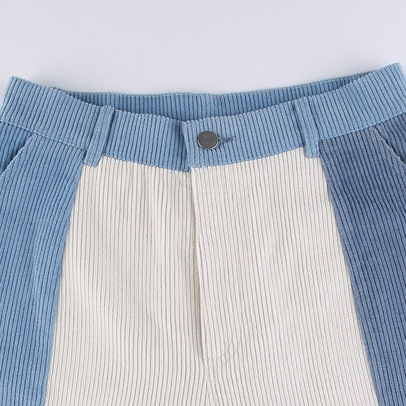 Pantalon Patchwork Bleu et Blanc