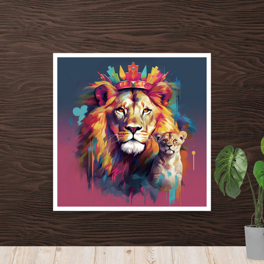 Peinture Lion Coloré