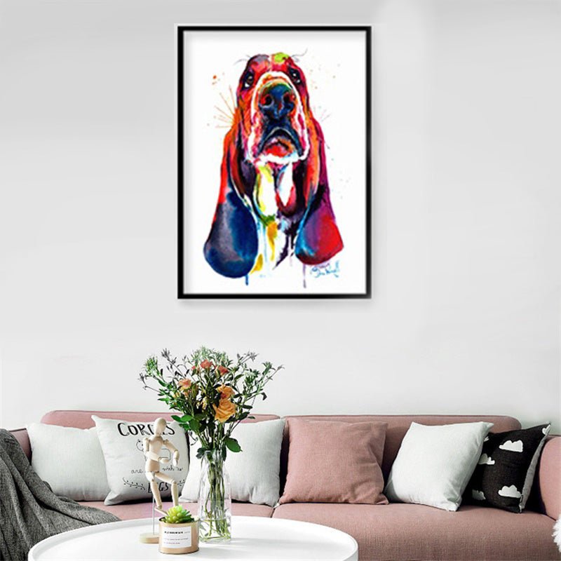 Peinture toile chien pop art