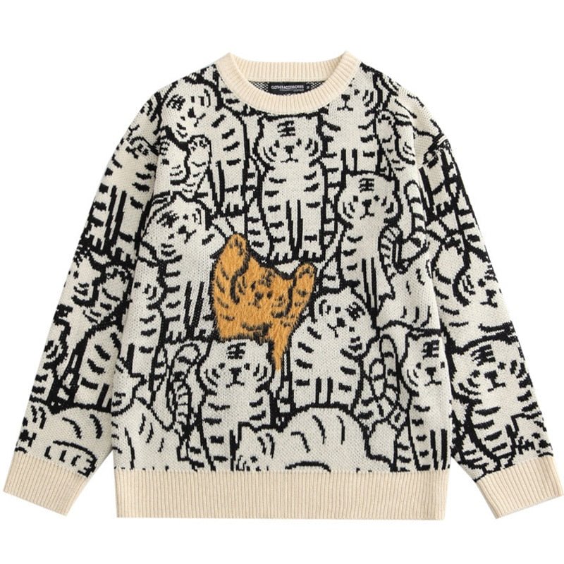 Pull Dessin Chat