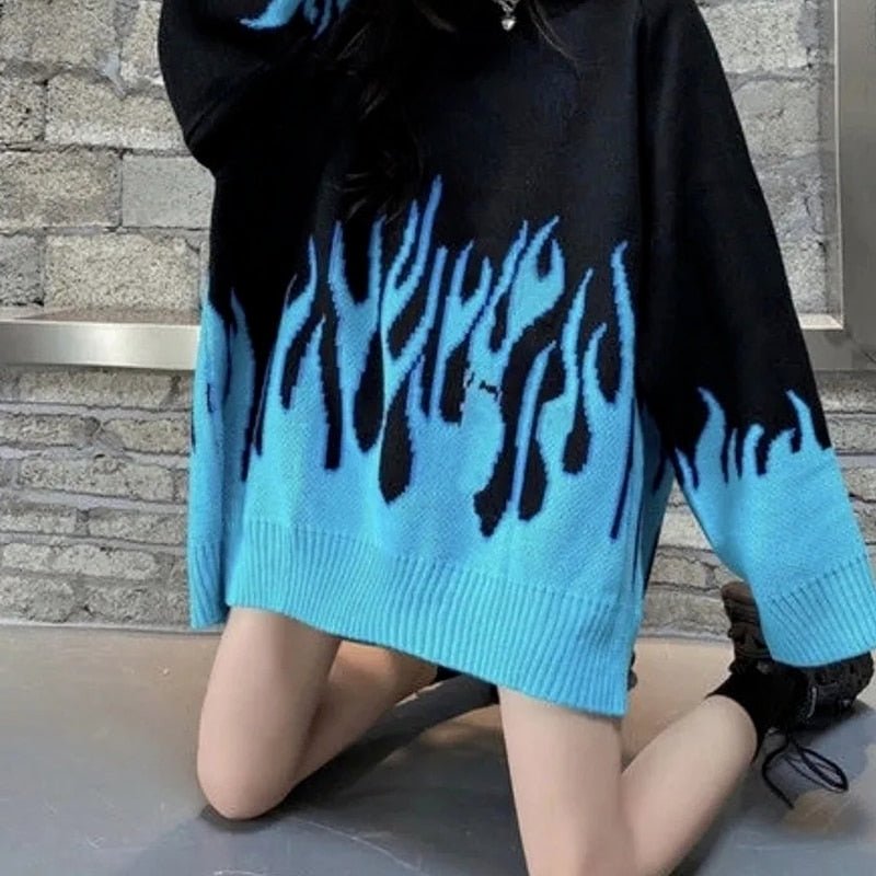 Pull Dessin Flamme