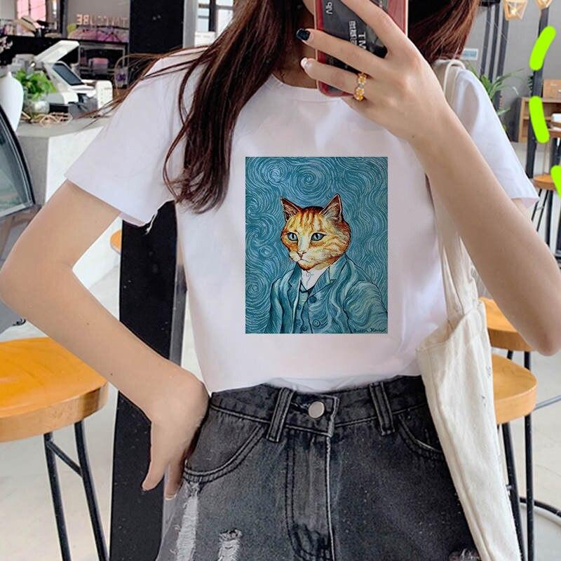 T-shirt Art Imprimé Chat