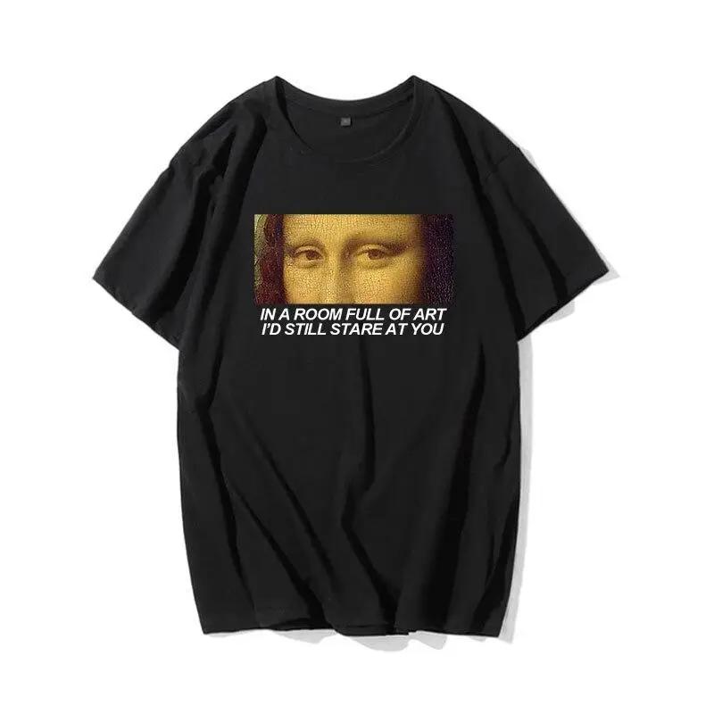 T-shirt Art Mona Lisa Noir