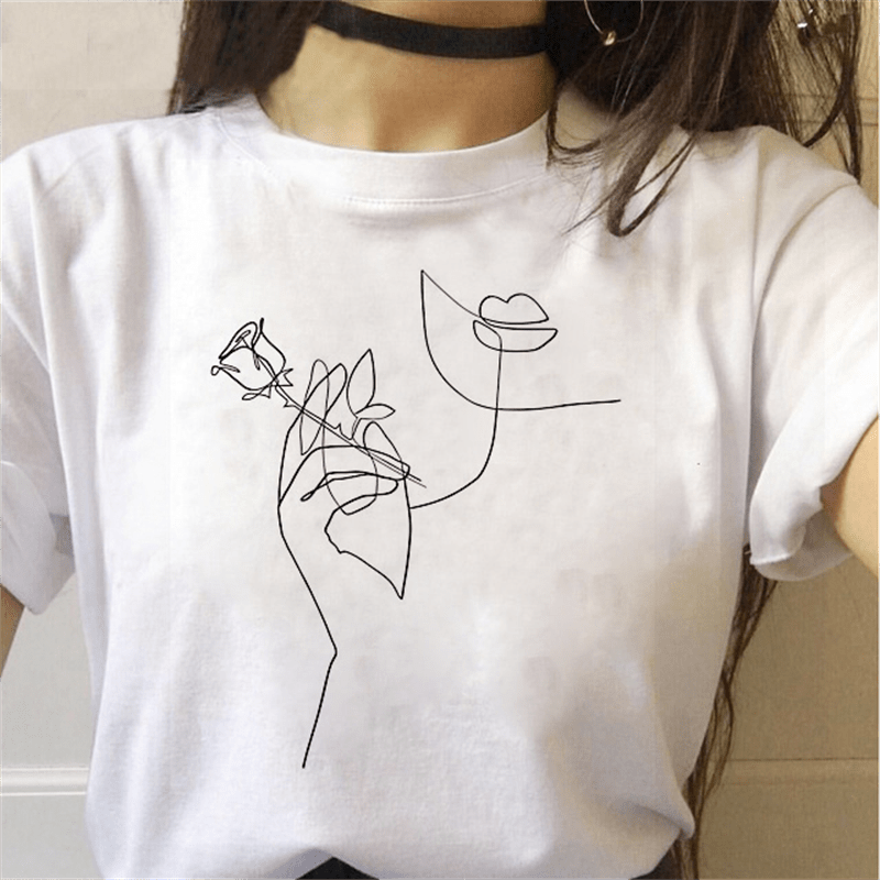 T-shirt Dessin Rose